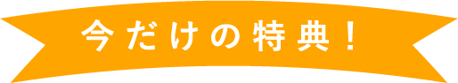 今だけの特典！